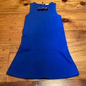 CREWCUTS 14 Teen Royal Blue Jeweled Shift Dress Fit & Flare